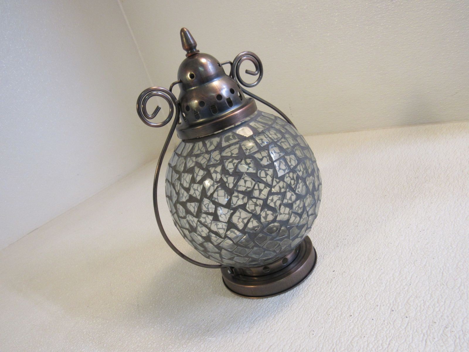 Designer Decorative Glass Candle Lantern Brushed Copper 168-011923