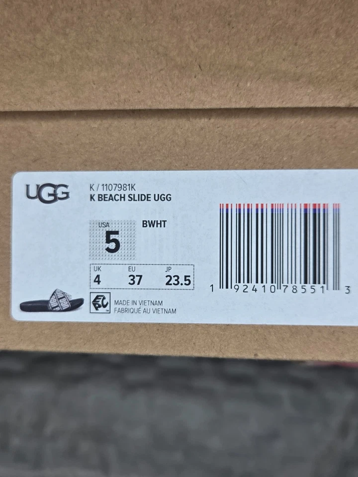 DIAPOSITIVAS UGG - MUJER/NIÑOS TALLA 5 - NEGRO/BLANCO PLAYA VERANO SIN CORDONES (EN CAJA) Foto 4 de 4