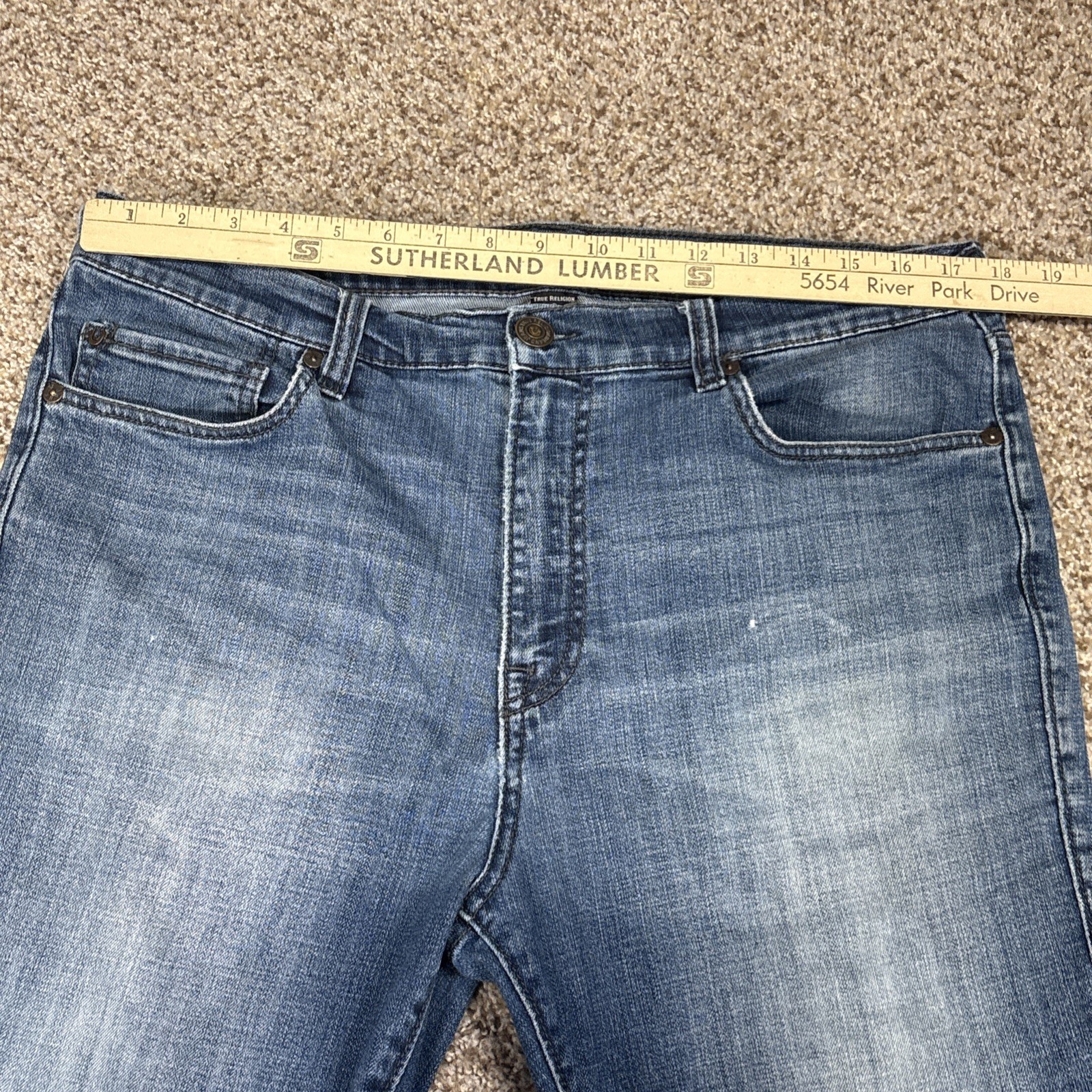 TRUE RELIGION MICK SLOUCHY SKINNY Stretchy Denim Jeans 34 (35x29.5) - View 8