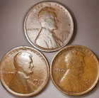 1917 P D & S Lincoln Wheat Penny Cent Lot * 3 Coin Set * Pennies