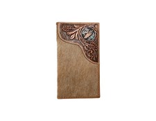 Nocona Western Wallet Mens Rodeo Calf Hair Body Tooled Tan N500048808