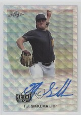 2019 Leaf Metal Draft 1990 Throwback Silver Wave 14/30 TJ Sikkema Auto 3b3