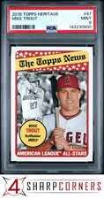 2018 TOPPS HERITAGE #47 MIKE TROUT ANGELS PSA 9