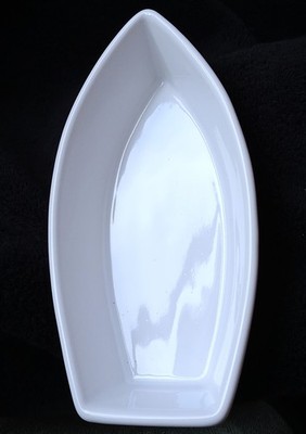 Sur La Table Boat Dish White Ceramic