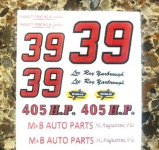 1/32 WHITE Eldon PONTIAC Slot Car Waterslide DECAL SHEET 39 Lee Roy YARBROUGH