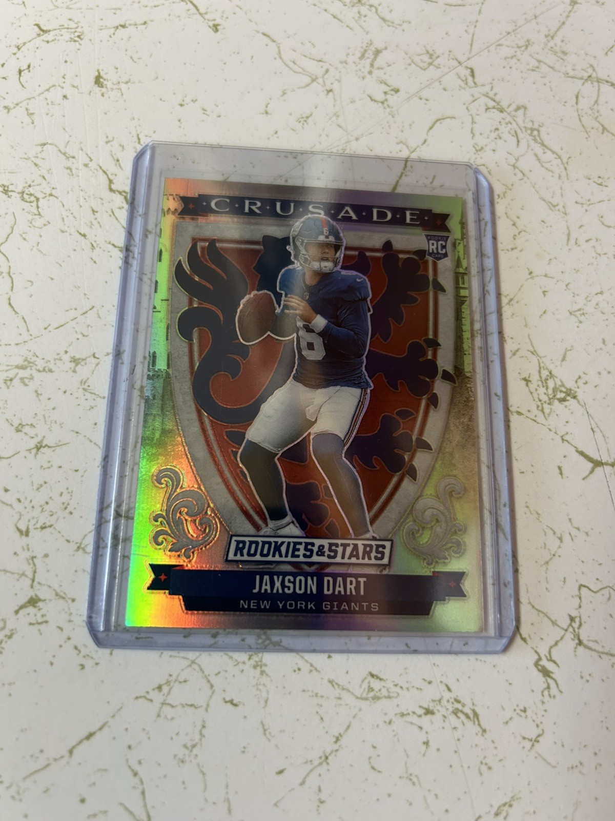 2025 Panini Rookies & Stars Jaxson Dart Crusade Silver Prizm Rookie #11 Giants