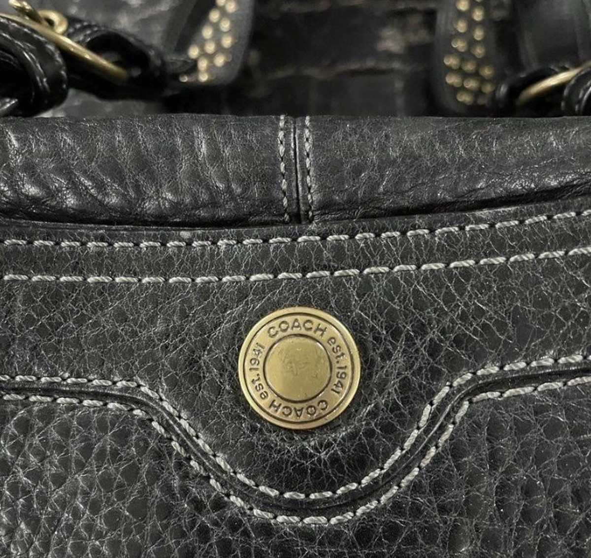 RARE Y2K Coach Vintage 10972 Black Pebbled Chelsea Abbey Laced