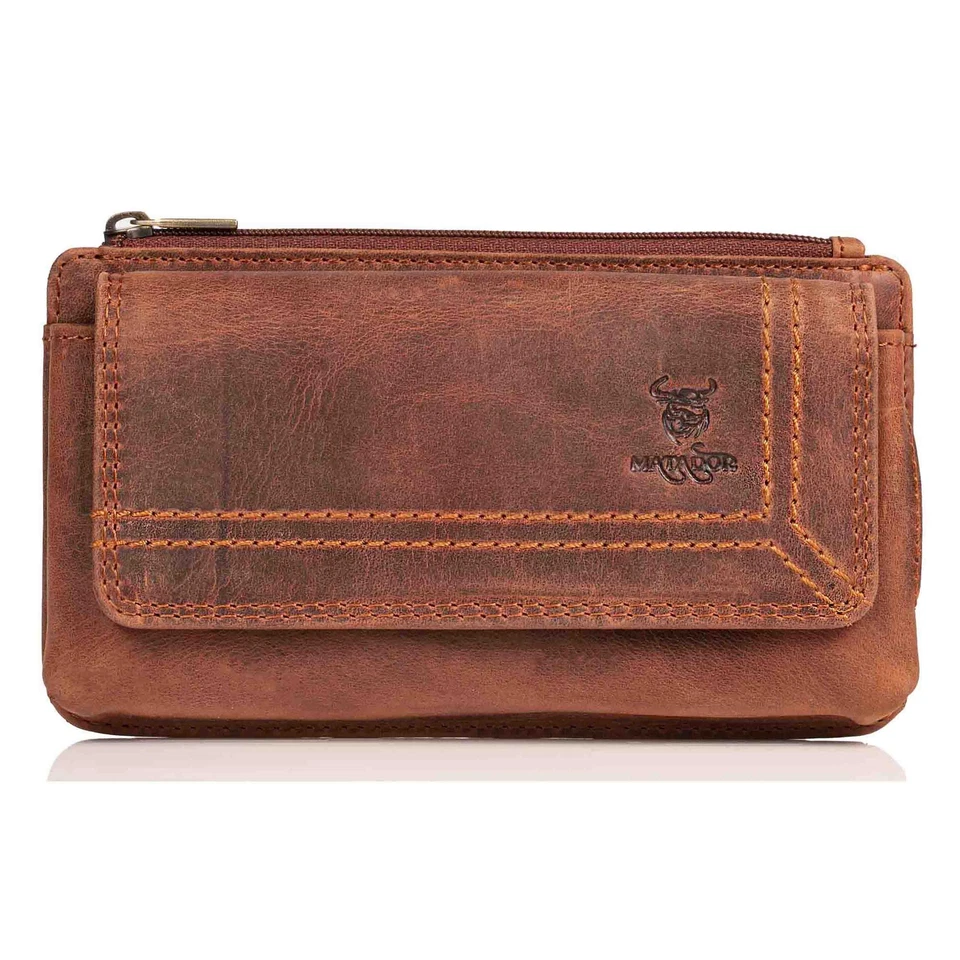 Matador echt Leder Universal Handy-tasche Gürteltasche Klettverschluss quer