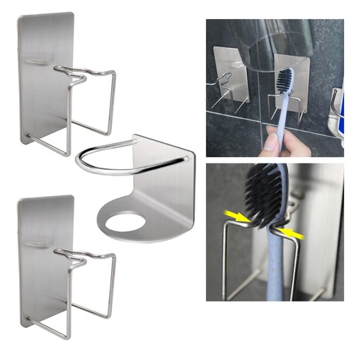 3 Pcs Wall Mounted Toothbrush Holder Student Bathroom Wall-mounted Hanging