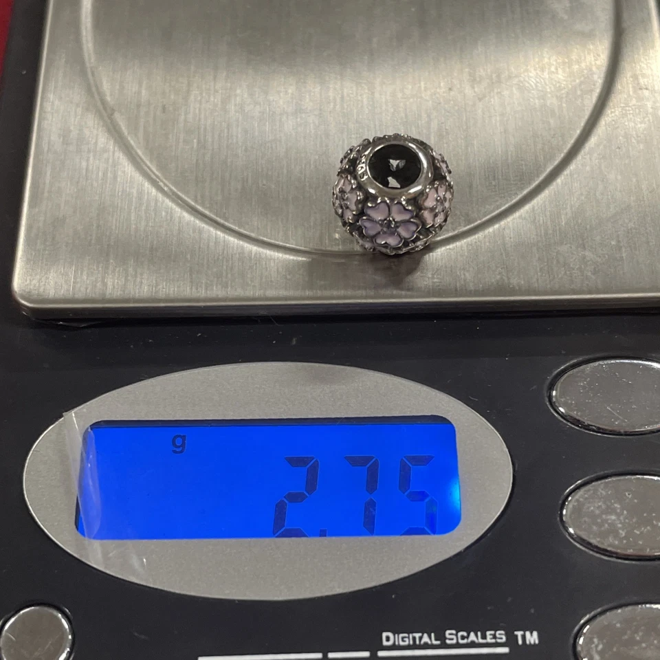 Серебро 925 эля Pandora Primrose луг розовый и черный бусина с брелоками - Изображение 4 из 4