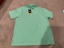 Camisa polo de golf Under Armour diseño aro verde para hombre XL NUEVA NUEVA CON ETIQUETAS