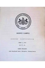 Penn State Ogontz Campus Program 1970 Abington PA Event Cardstock Montgomery