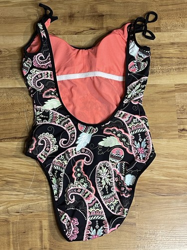 One Piece Hobie Womens Bathing Swim Suit Size Medium Made in USA Paisley - Picture 2 of 3