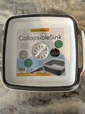 Collapsible Portable Dish Basin W/ Drain Plug Multipurpose Sink Tub RV Camping