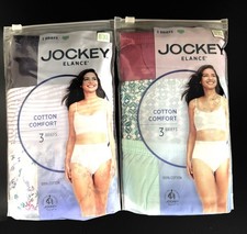 Jockey Elance French Cut 100 Cotton Underwear Women  s Size 8, 2 Packs 6 Total 