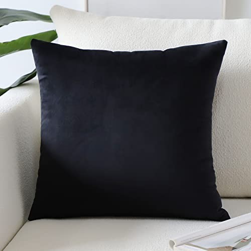 Luxury Velvet Pillow Covers Super Soft Decorative 18" x 18" (Pack of 1) Black - Picture 1 of 6