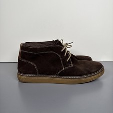 Johnston and Murphy Wallace Chukka Boot Dark Brown Sheepskin Suede Men's 10.5 M