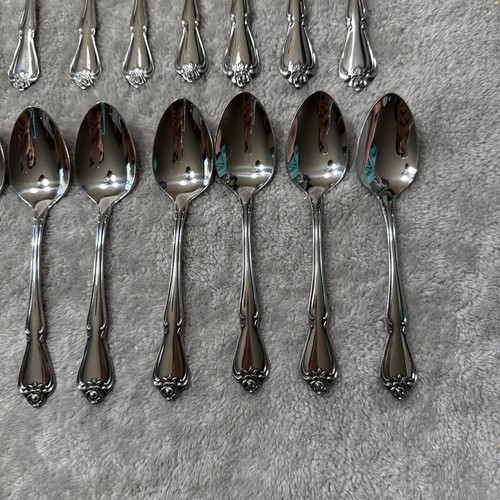 35 PCS ONEIDA ROGERS TRUE ARBOR ROSE FLATWARE Stainless Steel - Picture 5 of 24