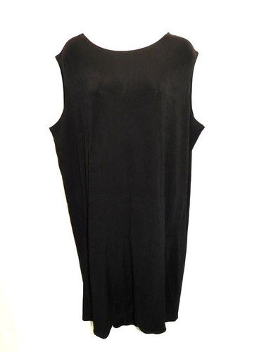 Chico's Travelers Size 4 2X NWT Black Sleeveless Wedge Dress Midi V Back Travel