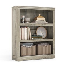 3-Tier Bookshelf, Small Wood Display Storage Shelves Farmhouse Bookshelf for ...