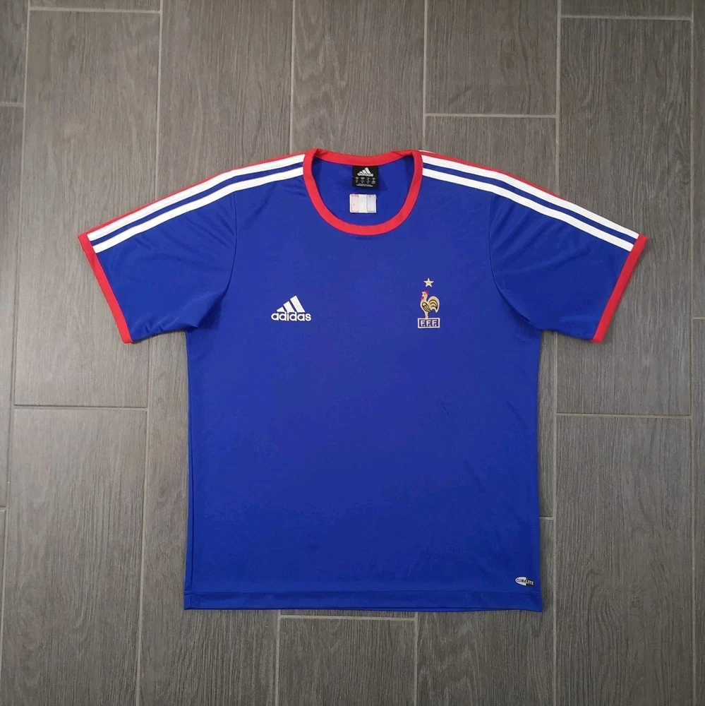 Vintage Retro 2004 EM Frankreich FFF Trikot Größe: M Pashanim Y2K Fußball Adidas