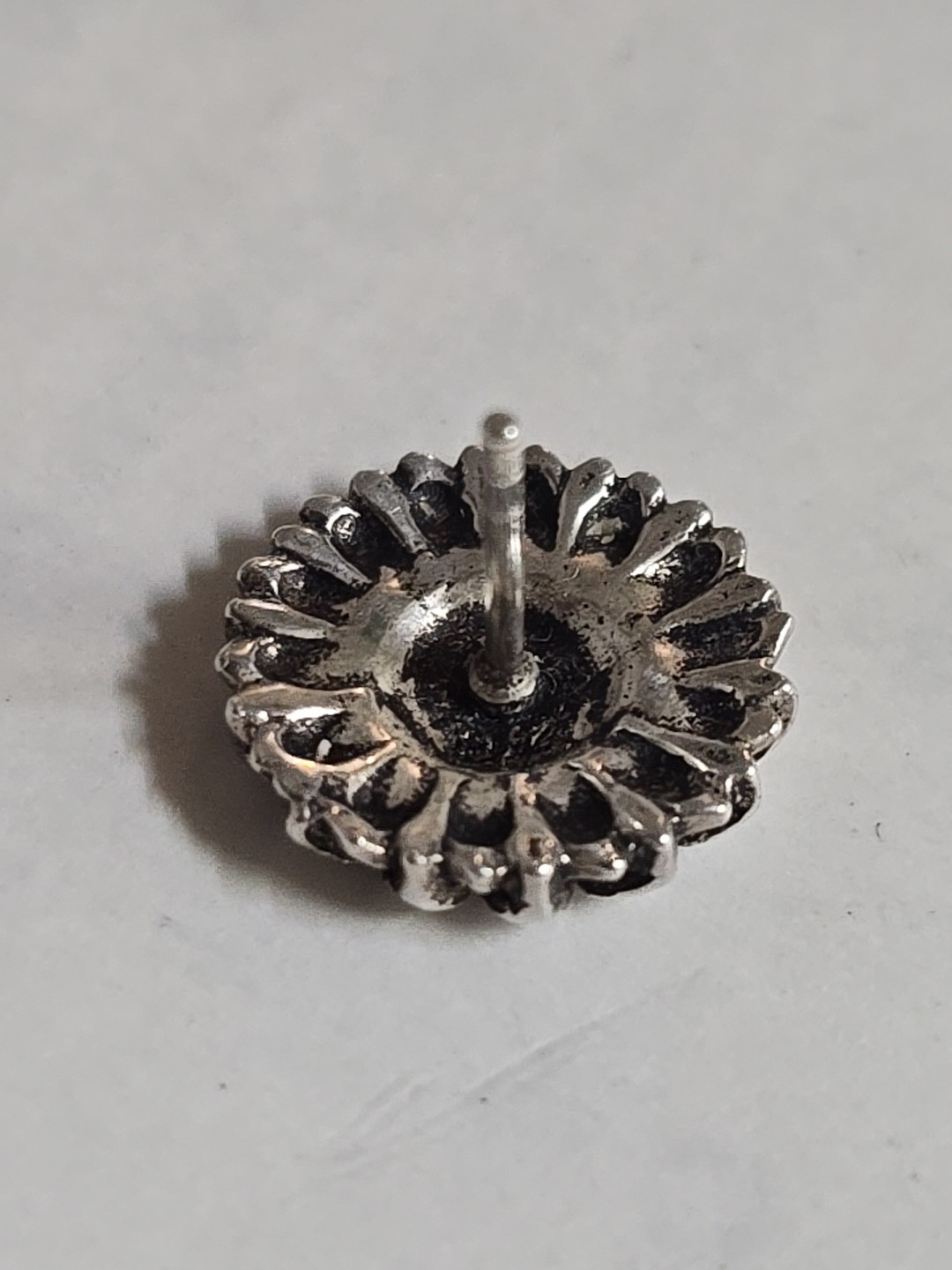 sterling silver sunflower post Back  earrings 925… - image 5