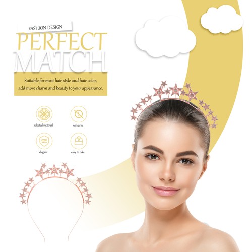 Rhinestone Headband Women's Embellished Headbands for Bride Hair - Foto 3 di 12