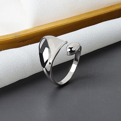 Sterling Silver Open Ring Gold Tone Geometric Asymmetric Lines Women Jewelry - Picture 47 of 87