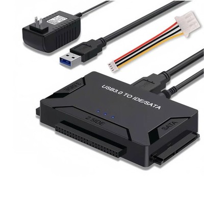 Adapter USB 3.0 auf SATA IDE 2.5'' 3.5'' HDD SSD Festplatte CD DVD ROM + Netzteil