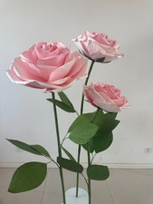 3pc Giant Organza Roses   Pink Rose Flowers   Wedding Event Party