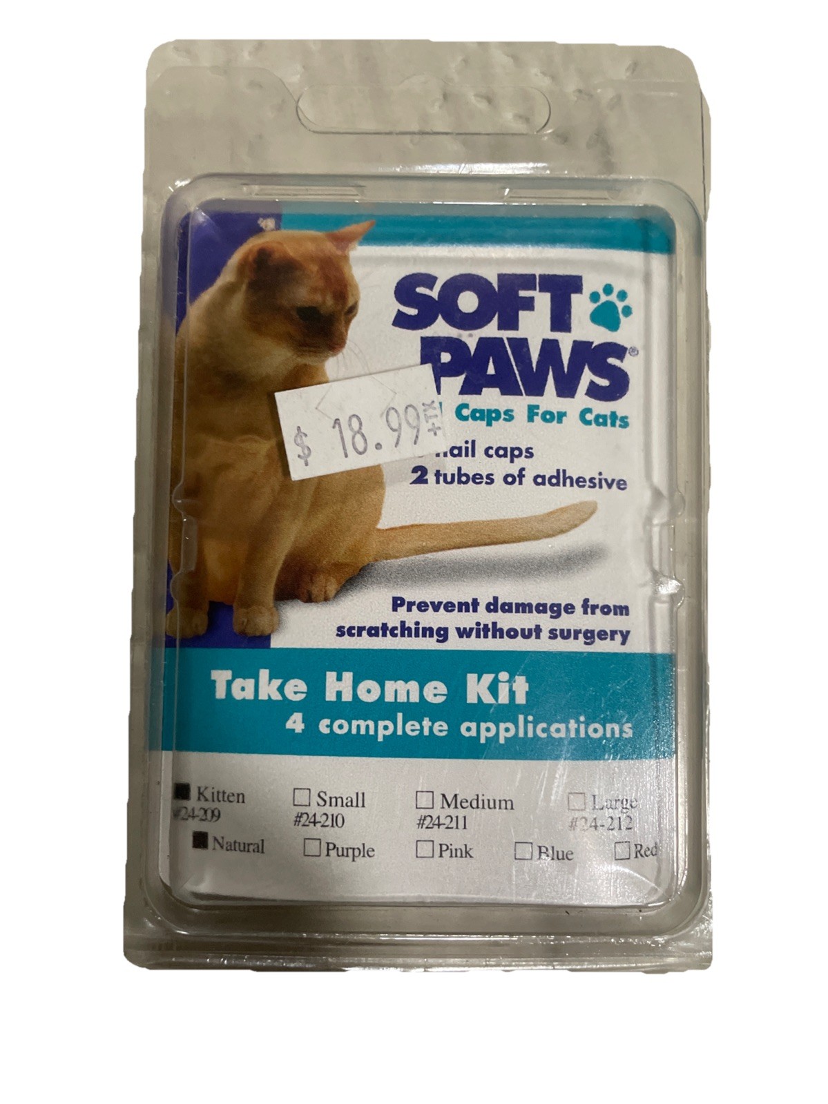 Soft Claws Nail Caps for Cats and Kitten, Size: Kitten Natural #24-209
