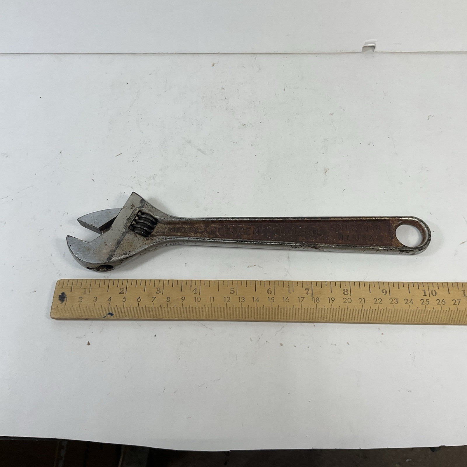 Vintage Adjustable Wrench 10" Crescent Tool Co. Jamestown N.Y. USA Forged Alloy 