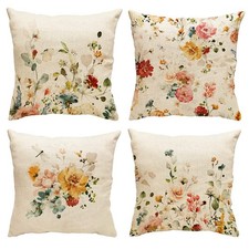 Spring Pillow Covers 18X18 Set Of 4 Farmhouse Throw Pillow Spring4808