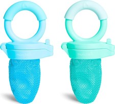 Munchkin Baby Feeder for Fresh Food and Fruit, 2 Pack, Blue/Mint