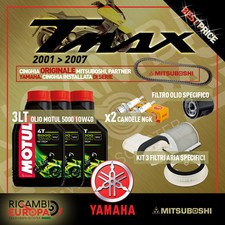 KIT TAGLIANDO YAMAHA T-MAX 500 2002 CINGHIA OLIO FILTRI CANDELE MOTUL 5000