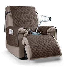  100% Waterproof Recliner Chair Cover Non-Slip Reclining Cover for 23'' Brown