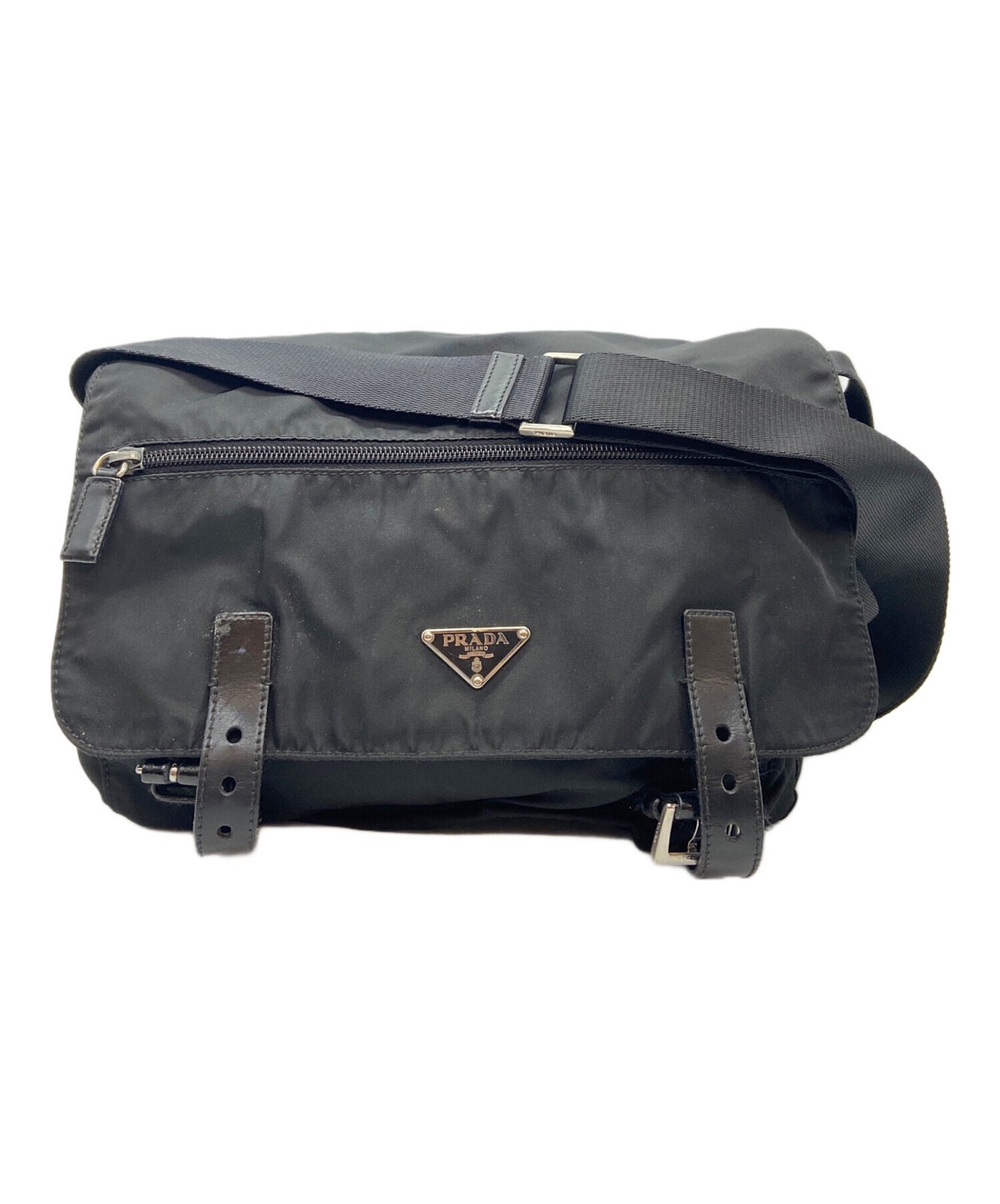 Prada Black Leather Shoulder Bag Luxury Designer Handbag