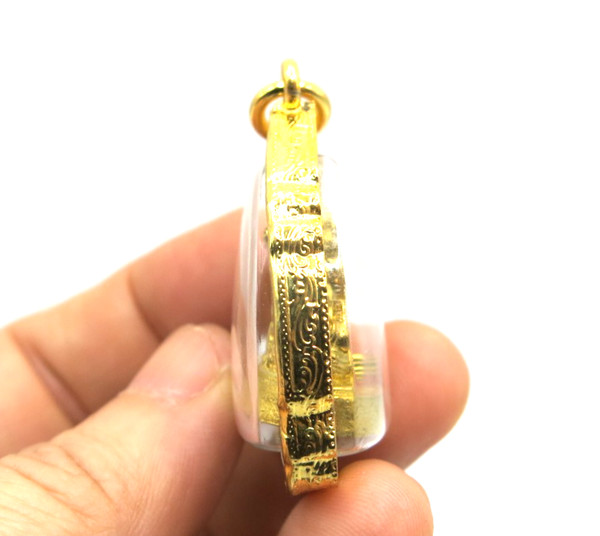 Alternate view of 18k Gold Plated Arms Lord Ganesh Pendant Hindu Elephant God Amulet Talisman