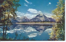 Old Vintage Jackson Lake and Teton Range, Wyoming Postcard