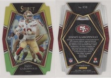 2021 Panini Select Premier Level Green & Yellow Prizm Die-Cut Jimmy Garoppolo