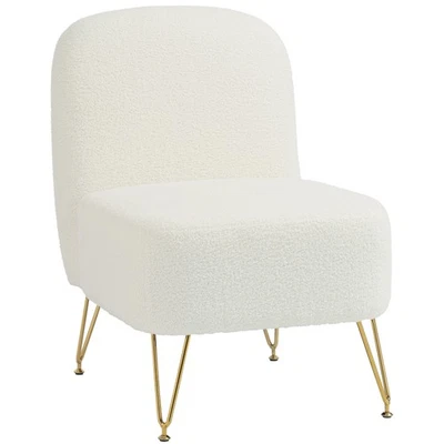 HOMCOM Fauteuil de salon 54 x 72,5 x 78 cm Blanc - Photo 1/4