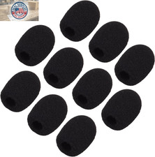 10 Pack Mini Small Size Lapel Headset Microphone Windscreen Foam Cover, Black