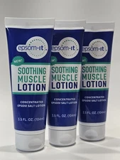 Epsom It Soothing Muscle Lotion Concentrated Epsom Salt Lotion 3.5 Fl Oz 3 Pack