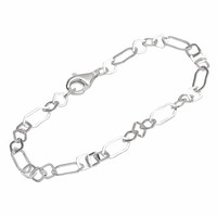 Armband 925 Sterling Silber 19Cm Figaro Ankerkette Damen Armbandkette Exquisit