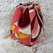 Emilio Pucci handbag, drawstring closure, velour, multicolor, all-over pattern,