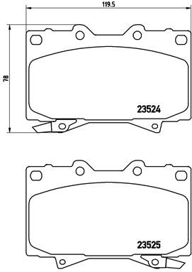 Brembo P 83 048 brake pad set, disc brake for BAW, Lexus, Toyota, Toyota (FAW)