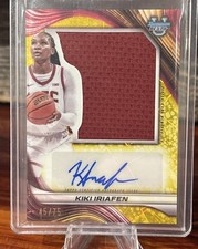 2024-25 Topps Bowman Best Kiki Iriafen~Prospect~Jumbo Patch~Auto Yellow /75