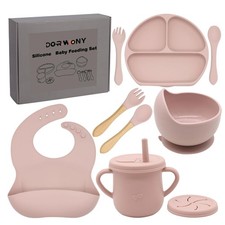 100 Silicone Baby Feeding Set BPA Free Baby Dishes Set with Suction Bowl