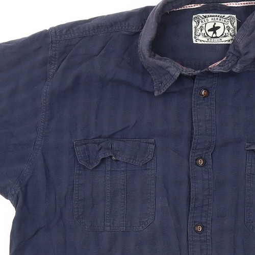 Red Herring Men's M Blue Short Sleeve Casual Shirt - Picture 10 of 12