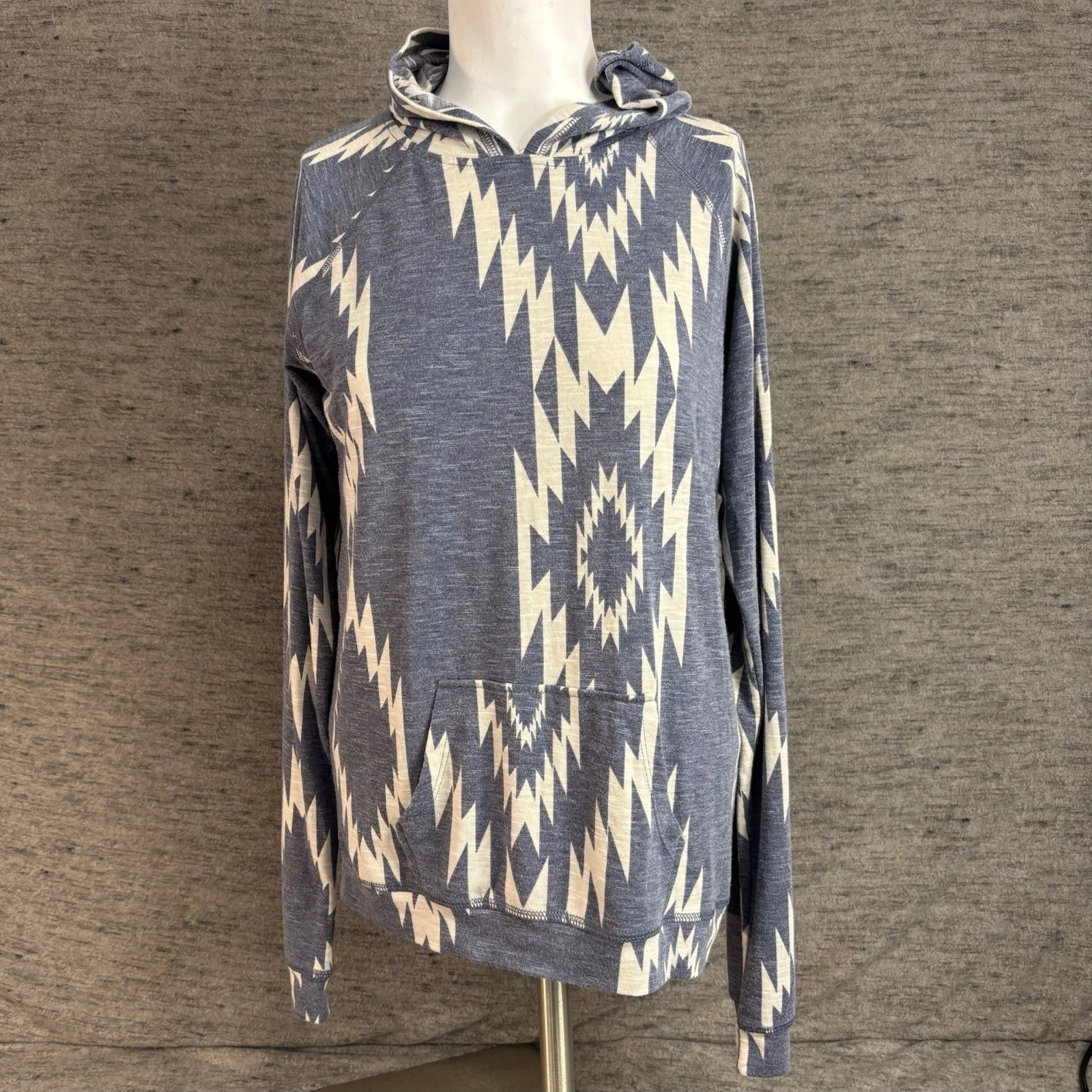 Rock and Roll Cowgirl lightweight Hoodie XL Aztec Grey L/S Pocket Southwestern